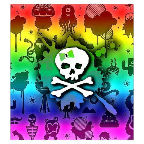 Kawaii Rainbow Skull Drawstring Pouch (Large) from ArtsNow.com Front