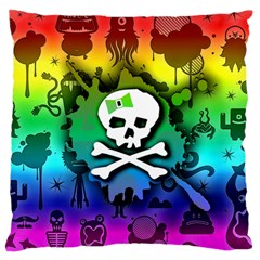 Kawaii Rainbow Skull Large Flano Cushion Case (Two Sides) from ArtsNow.com Front