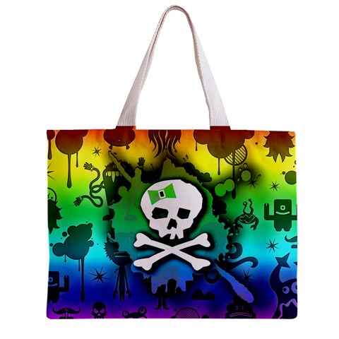 Kawaii Rainbow Skull Zipper Mini Tote Bag from ArtsNow.com Front