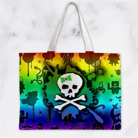 Kawaii Rainbow Skull Zipper Mini Tote Bag from ArtsNow.com Back