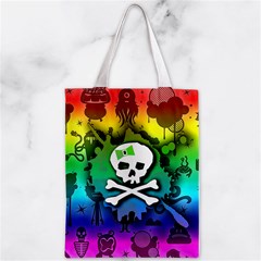 Kawaii Rainbow Skull Zipper Classic Tote Bag from ArtsNow.com Front