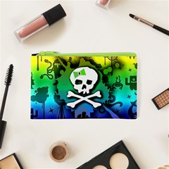 Kawaii Rainbow Skull Cosmetic Bag (XS) from ArtsNow.com Front