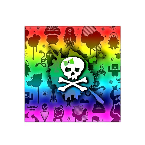 Kawaii Rainbow Skull Satin Bandana Scarf from ArtsNow.com Front