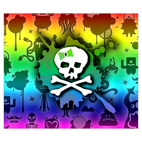 Kawaii Rainbow Skull Zipper Large Tote Bag from ArtsNow.com Front