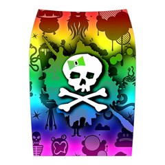 Kawaii Rainbow Skull Midi Wrap Pencil Skirt from ArtsNow.com Back