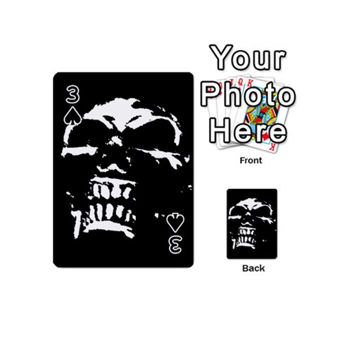 Morbid Skull Playing Cards 54 Designs (Mini) from ArtsNow.com Front - Spade3