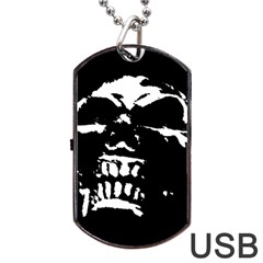 Morbid Skull Dog Tag USB Flash (Two Sides) from ArtsNow.com Front