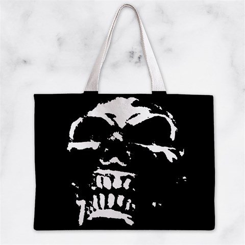 Morbid Skull Zipper Mini Tote Bag from ArtsNow.com Back