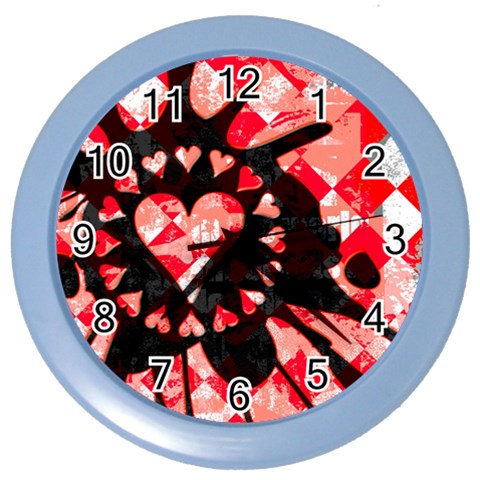 Love Heart Splatter Color Wall Clock from ArtsNow.com Front