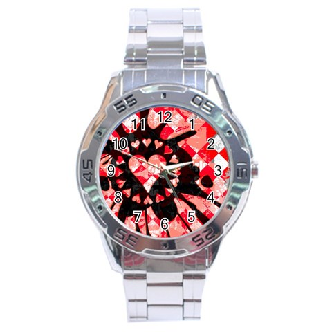 Love Heart Splatter Stainless Steel Analogue Watch from ArtsNow.com Front