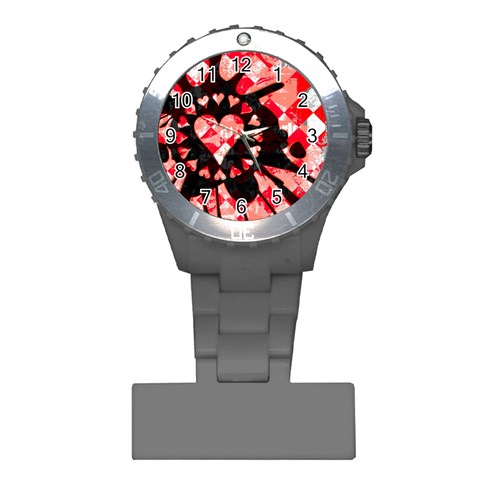 Love Heart Splatter Plastic Nurses Watch from ArtsNow.com Front