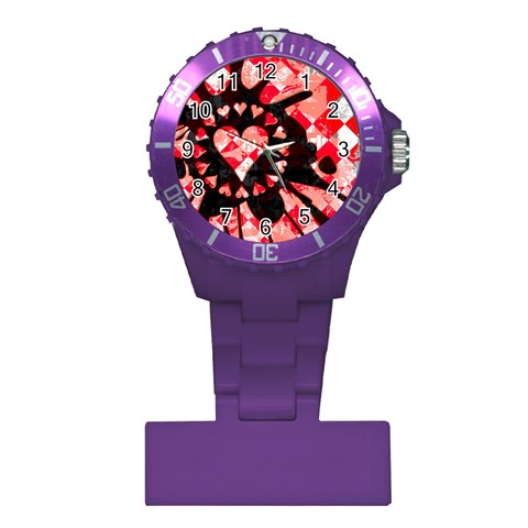 Love Heart Splatter Plastic Nurses Watch from ArtsNow.com Front