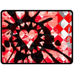 Love Heart Splatter Double Sided Fleece Blanket (Large) from ArtsNow.com 80 x60  Blanket Front