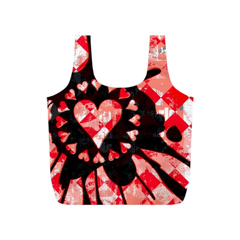 Love Heart Splatter Full Print Recycle Bag (S) from ArtsNow.com Back