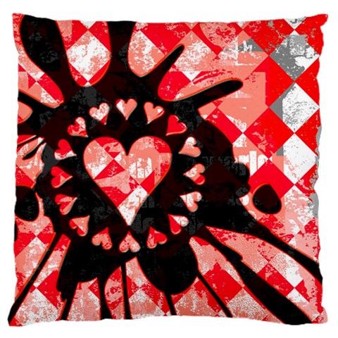 Love Heart Splatter Standard Flano Cushion Case (One Side) from ArtsNow.com Front