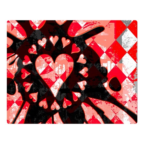 Love Heart Splatter Double Sided Flano Blanket (Large) from ArtsNow.com 80 x60  Blanket Front