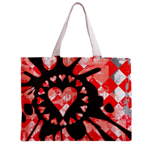 Love Heart Splatter Zipper Mini Tote Bag from ArtsNow.com Back