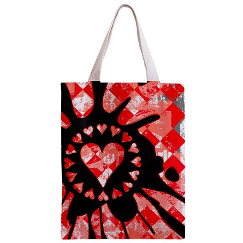 Love Heart Splatter Zipper Classic Tote Bag from ArtsNow.com Back