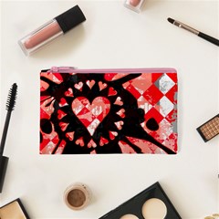 Love Heart Splatter Cosmetic Bag (XS) from ArtsNow.com Front