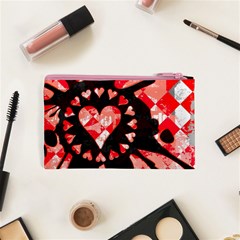 Love Heart Splatter Cosmetic Bag (XS) from ArtsNow.com Back