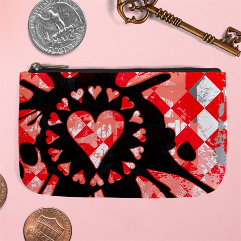 Love Heart Splatter Large Coin Purse from ArtsNow.com Front