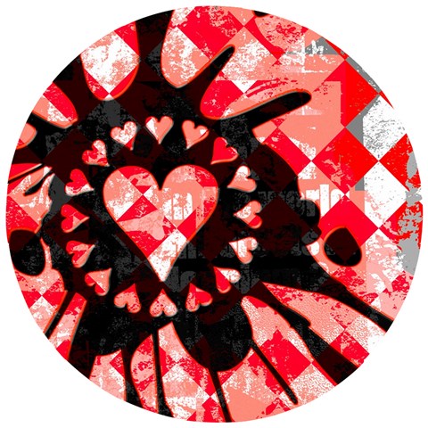 Love Heart Splatter Wooden Puzzle Round from ArtsNow.com Front