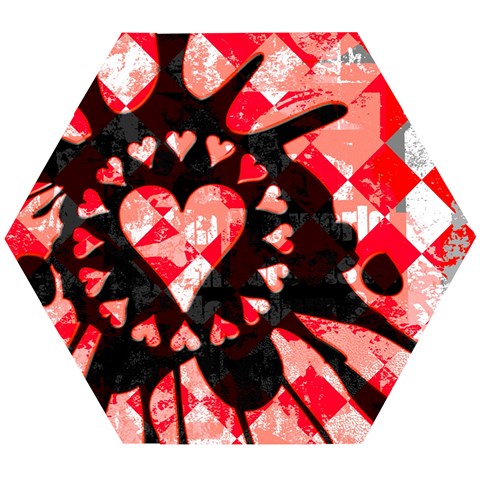 Love Heart Splatter Wooden Puzzle Hexagon from ArtsNow.com Front