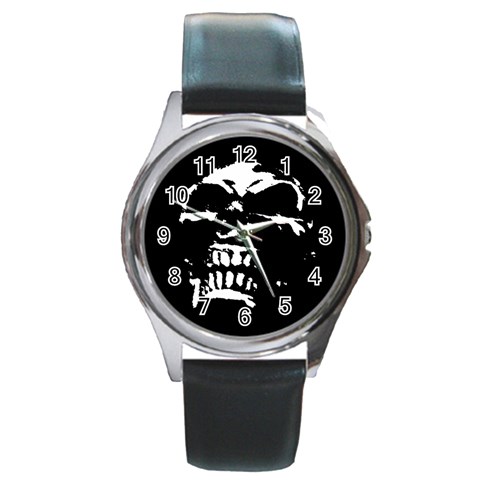 Morbid Skull Round Metal Watch from ArtsNow.com Front