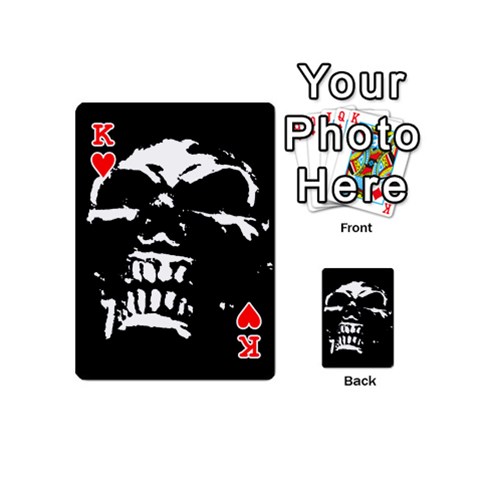 King Morbid Skull Playing Cards 54 Designs (Mini) from ArtsNow.com Front - HeartK