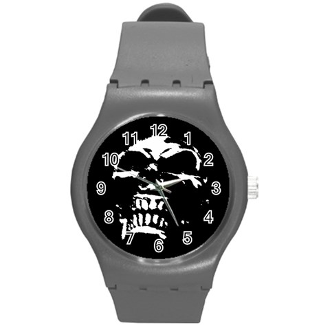 Morbid Skull Round Plastic Sport Watch (M) from ArtsNow.com Front