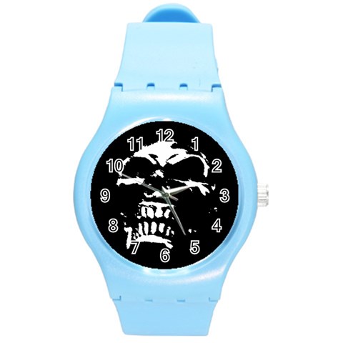 Morbid Skull Round Plastic Sport Watch (M) from ArtsNow.com Front