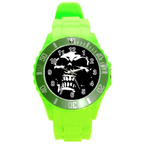 Morbid Skull Round Plastic Sport Watch (L) from ArtsNow.com Front