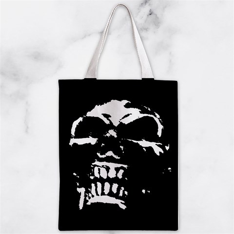 Morbid Skull Zipper Classic Tote Bag from ArtsNow.com Back