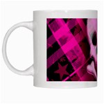 Pink Plaid Skull White Mug