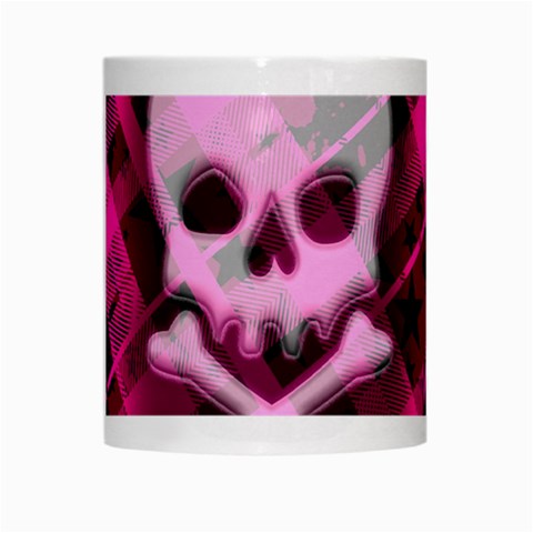 Pink Plaid Skull White Mug from ArtsNow.com Center