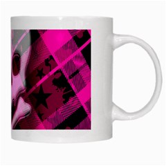 Pink Plaid Skull White Mug from ArtsNow.com Right