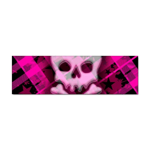 Pink Plaid Skull Sticker Bumper (100 pack) from ArtsNow.com Front