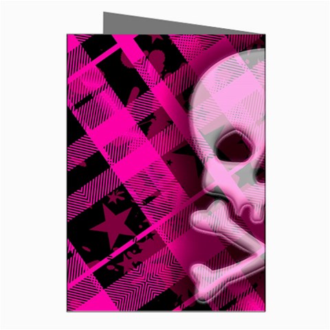 Pink Plaid Skull Greeting Cards (Pkg of 8) from ArtsNow.com Right