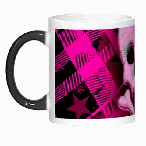 Pink Plaid Skull Morph Mug from ArtsNow.com Left