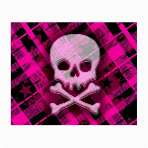 Pink Plaid Skull Small Glasses Cloth from ArtsNow.com Front