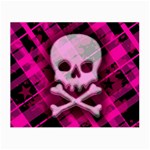 Pink Plaid Skull Small Glasses Cloth