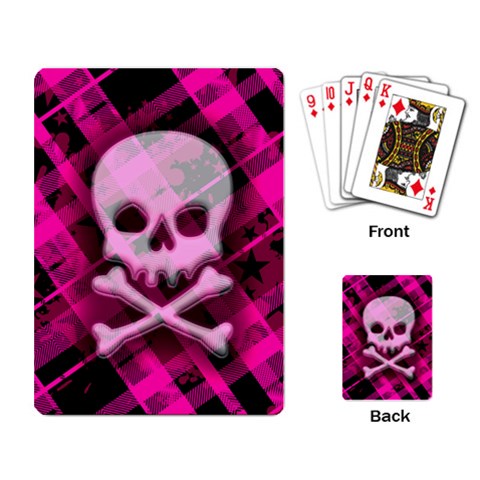 Pink Plaid Skull Playing Cards Single Design (Rectangle) from ArtsNow.com Back