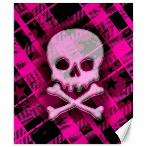 Pink Plaid Skull Canvas 8  x 10  from ArtsNow.com 8.15 x9.66  Canvas - 1