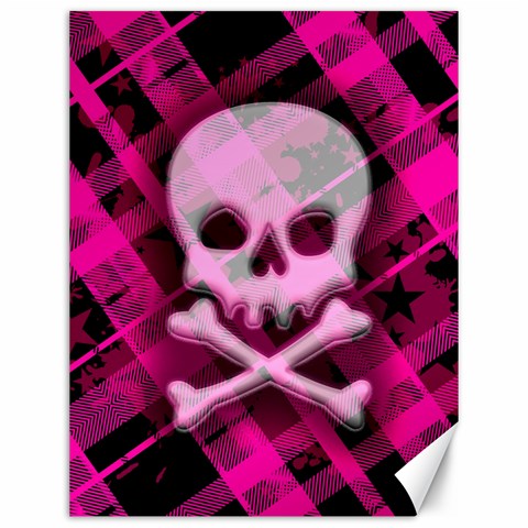 Pink Plaid Skull Canvas 12  x 16  from ArtsNow.com 11.86 x15.41  Canvas - 1