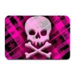 Pink Plaid Skull Plate Mat