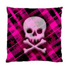 Pink Plaid Skull Standard Cushion Case (Two Sides) from ArtsNow.com Front