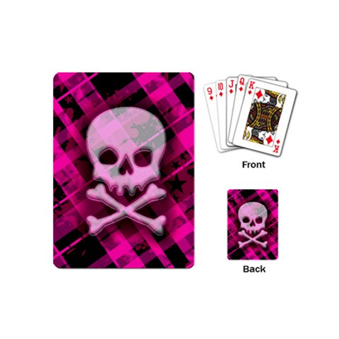 Pink Plaid Skull Playing Cards Single Design (Mini) from ArtsNow.com Back