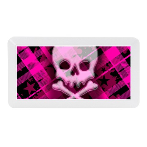 Pink Plaid Skull Memory Card Reader (Mini) from ArtsNow.com Front