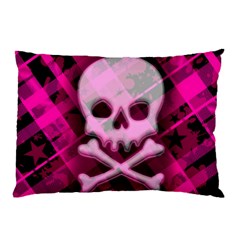 Pink Plaid Skull Pillow Case (Two Sides) from ArtsNow.com Back