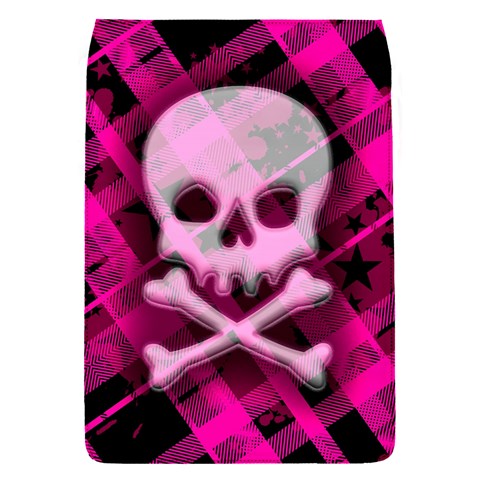 Pink Plaid Skull Removable Flap Cover (S) from ArtsNow.com Front